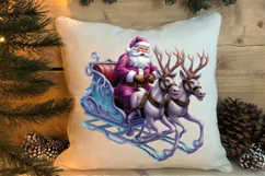 Christmas Purple Santa Claus Sublimation, Christmas PNG Product Image 4