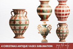 Christmas Antique Vases Clipart Sublimation Product Image 1