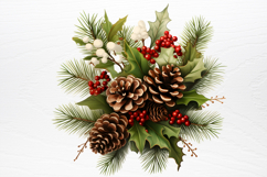 Winter Christmas Greenery Clipart PNG Product Image 4