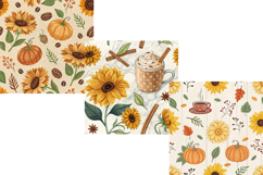 Sunflower Pumpkin Spice Latte Digital Paper, Digital Paper Product Image 4