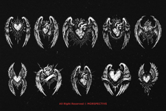 10 Bundle Dark Art Heart Wing Angel Broken Love Hate Emotion Product Image 6