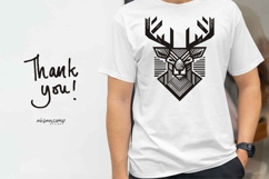 Deer Head Woodcut Engraving Vector Product Image 4