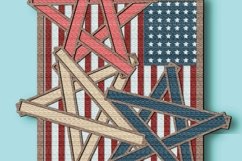 Independence Day multilayer 3D SVG/ USA/ Patriotic stars Product Image 4