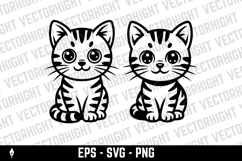 cartoon vector illustration of a cute, friendly tabby cat Product Image 4