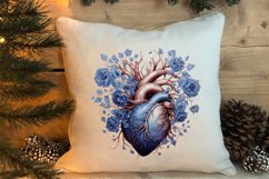 Watercolor Christmas Floral Hearts Clipart Product Image 4