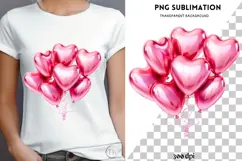 Valentine balloons png design for T-shirts Product Image 4