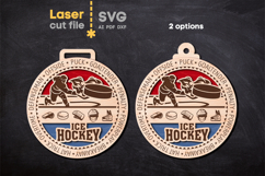 Ice Hockey Sport Medal SVG laser cut files for Glowforge Product Image 3