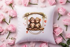 Valentines Day Animals on Swings Clipart Product Image 4