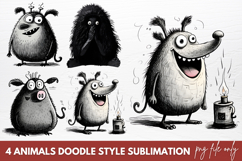 Animals Doodle Style Sublimation Product Image 1