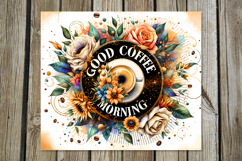 Coffee &amp; flowers | 4 Sublimation Tumbler Designs, PNG Product Image 4
