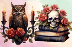 Gothic Halloween Watercolor Clipart Bundle, Gothic Halloween Product Image 5