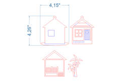 Beach House Ornament SVG laser cut file for Glowforge Product Image 4