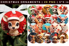 3D Deer Christmas Ornaments | 20 Ornament PNGs Product Image 1