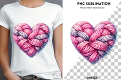 Valentine knitted heart png design for T-shirts Product Image 4