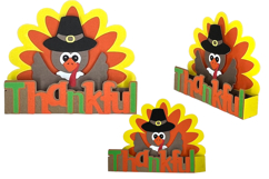 3D Turkey Thanksgiving Decor Template, 3D Paper Turkey, Fall Product Image 4