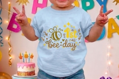 First Bee Day Svg, First Birthday Girl Svg, One Birthday Svg Product Image 5