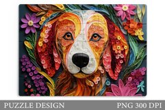 Dog Puzzle Design. Dog Quilling Puzzle Sublimation Product Image 1