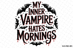 My inner vampire hates mornings Svg | Halloween Svg | Svg Product Image 1
