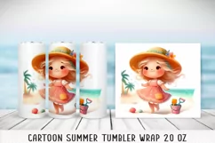 Summer cartoon Tumbler Wrap|PNG, 20 oz. Product Image 2