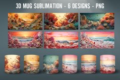 3D Beach Mug Wrap Sublimation Designs|6 Mug Wrap Designs Product Image 1