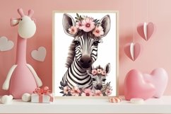 Floral Animals Mom and Baby Wall Art Clipart Product Image 8