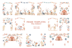 Cute Circus Watercolor Clipart Set Product Image 4