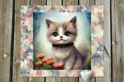 Cute kitty | 10 children skinny tumbler Sublimation designs Product Image 4