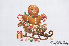 Watercolor Christmas Gingerbread Man Clipart Bundle PNG Product Image 5