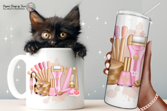 Nail Tech Sublimation PNG Pink Gold Beauty Tools Design Product Image 4