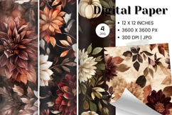 Flower Pattern Background Wallpaper Digital Paper_16 Product Image 1