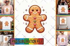 Sublimation Joy: Christmas Gingerbread Man Sparkle in 3D PNG Product Image 1