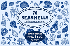 Hand Drawn Seashell Clipart | Whimsical Coastal SVG, PNG Product Image 1