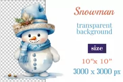 Christmas Sublimation Cute Snowman Watercolor Vintage / Png Product Image 2