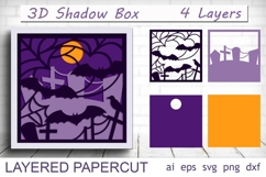 3d Halloween decor svg, Layered halloween laser cut Product Image 3