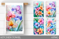 Flowers Kitchen Towel. Floral Kitchen Towel Design Product Image 1