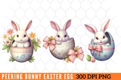 Peeking Bunny Easter Egg Clipart Product Image 1