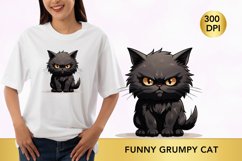 Sarcastic Funny Grumpy Grey Cat, Cat sublimation Product Image 1