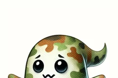 Cute Camo Ghost PNG | Ghost Camouflage for Kids Halloween Product Image 2