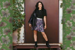 watercolor flowers with leaves on dark blue Denim background Product Image 3