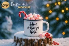 Christmas Mug Mockup Enamel Cup | Holiday Mockup PNG | JPG Product Image 1