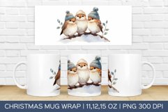 Winter Bird Mug Wrap|Christmas Sublimation Design Product Image 1