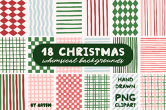18 Whimsical Vintage Christmas Digital Paper Backgrounds Product Image 1