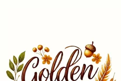 Golden Days Autumn Leaves PNG, Retro Fall Vibes Sublimation Product Image 2