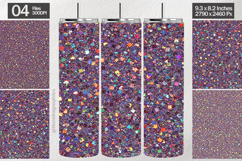 Dark Purple Holographic Glitter Tumbler Wrap| Tumbler Product Image 1