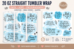 Christian tumbler wrap, Religious sublimation, Bible quotes Product Image 1