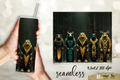 ANIMAL SPIRIT boho seamless tumbler wrap sublimation design Product Image 1