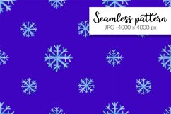 Watercolor Christmas pattern with snowflakes Product Image 1