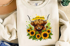 You Are My Sunshine Sublimation, Funny Highland Cow Png Product Image 4