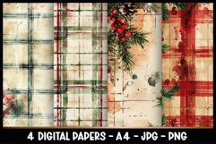 4 Christmas Digital Papers I Christmas Junk Journal Pages Product Image 1
