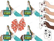 Gamer Girl CLIPART Relax Lazy Wine Books For Planner Set PNG Product Image 6